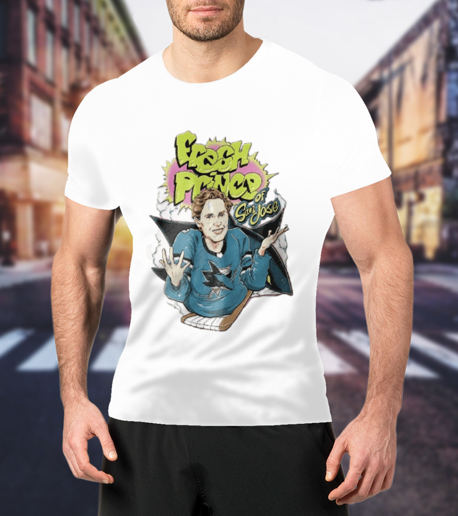 San Jose Sharks NHL Fresh Prince Cartoon Caricature Teal Hockey Jersey T-Shirt