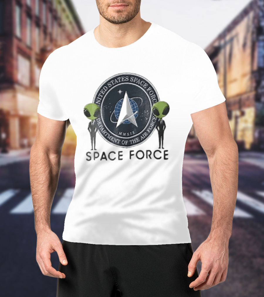 United States Space Force Department Of The Air MMXIX Green Aliens Suits T-Shirt