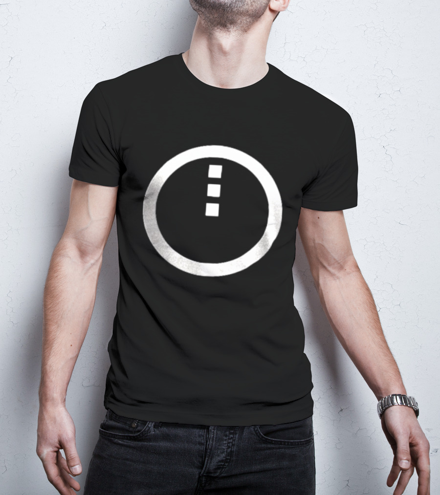 Circle Enclosing Three Vertical Stacked Squares T-Shirt