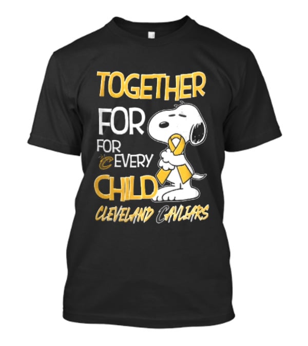 Cleveland Cavaliers Together For Every Child Cartoon Dog Yellow Ribbon T-Shirt