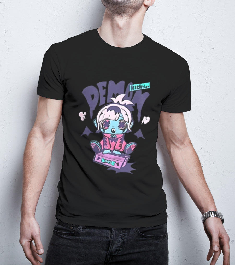 Demon Kick Cartoon Cute Character Pastel Punk Aesthetic T-Shirt