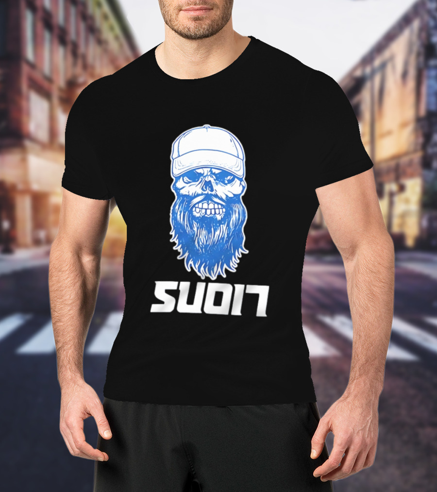 Luke Combs Skull Cap Beard Detroit Lions SUD17 T-Shirt