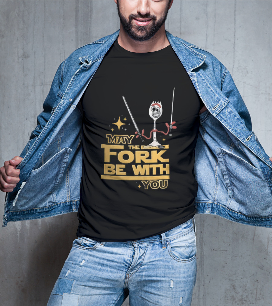 May The Fork Be With You Spork Wielding Lightsabers T-Shirt