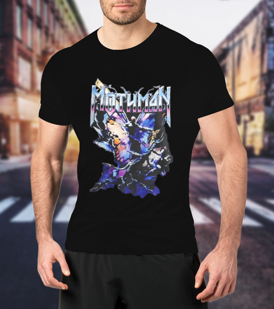 Mothman Glowing Red Eyes Giant Wings Heavy Metal UFO T-Shirt