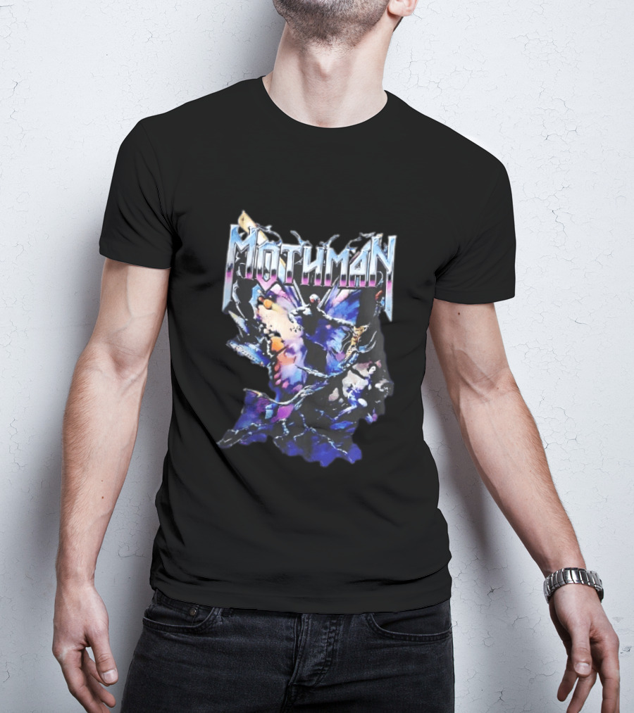 Mothman Glowing Red Eyes Giant Wings Heavy Metal UFO T-Shirt
