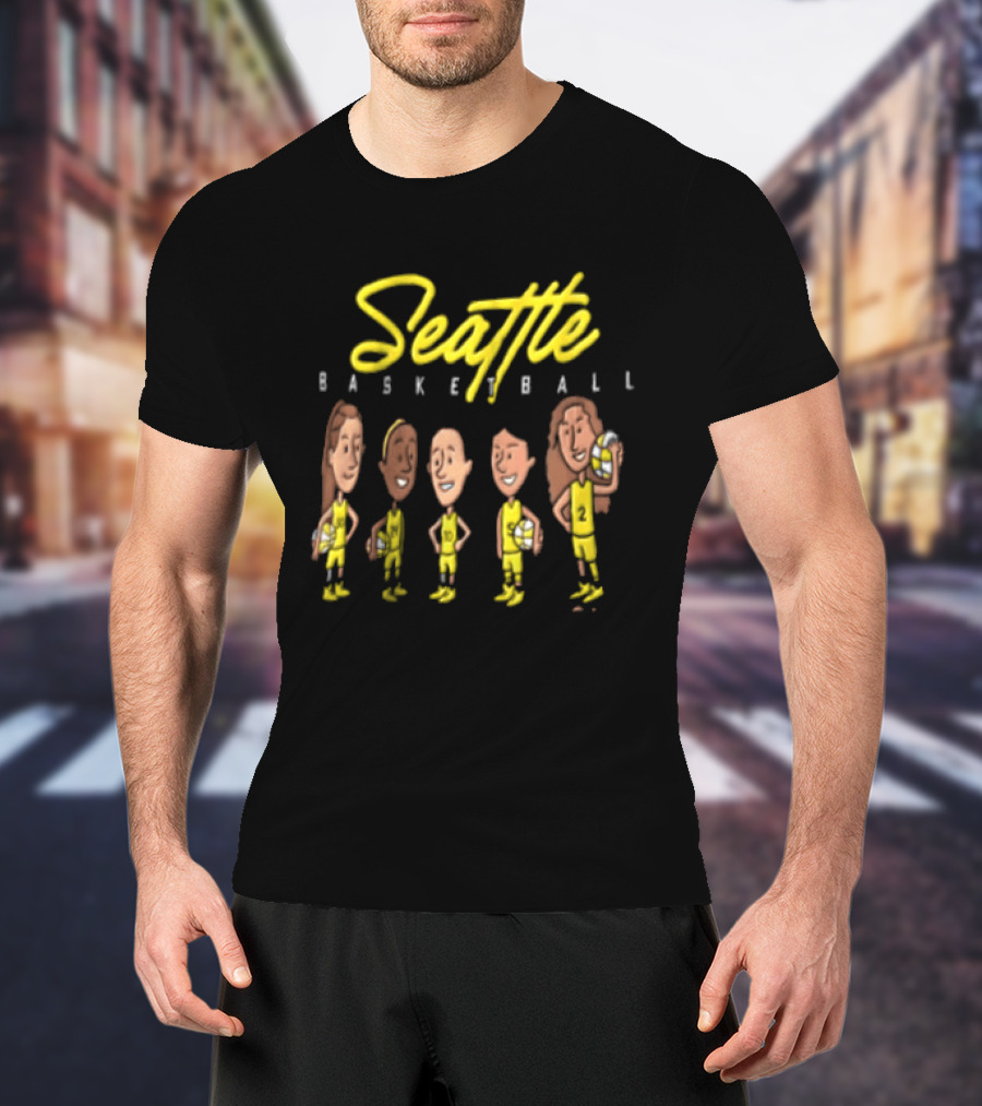 Seattle Basketball Players Cartoon WNBA 2026 T-Shirt