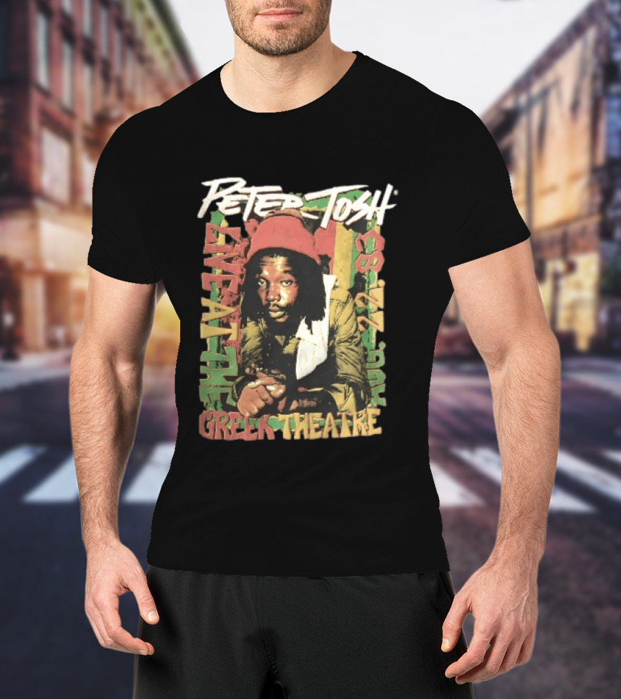 Peter Tosh Live At The Greek Theatre Aug 22 83 Rastafarian Dreadlocked Musician T-Shirt