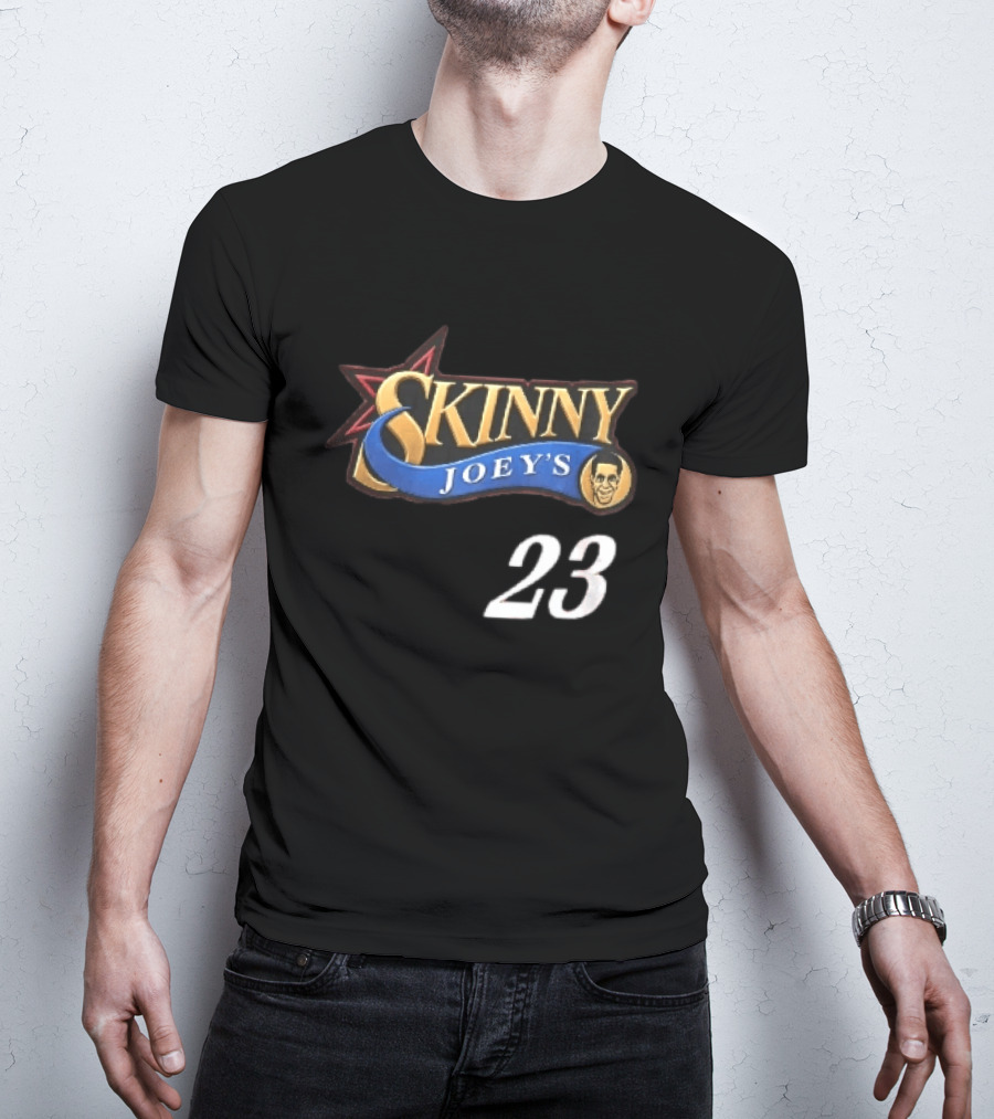 Philadelphia 76ers Skinny Joey's 23 Red Star Blue Ribbon Caricature T-Shirt