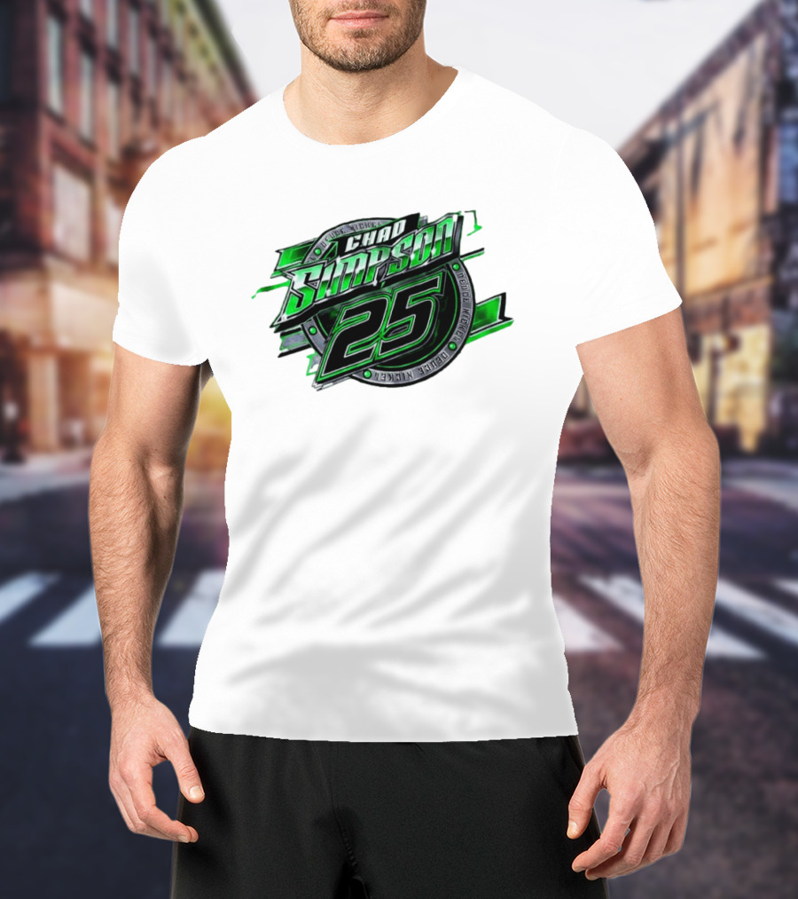 Chad Simpson 25 Deuce Nickel Racing Green Black Christian Series T-Shirt