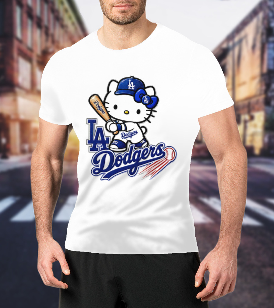 Hello Kitty Los Angeles Dodgers 2026 MLB Baseball Collaboration T-Shirt