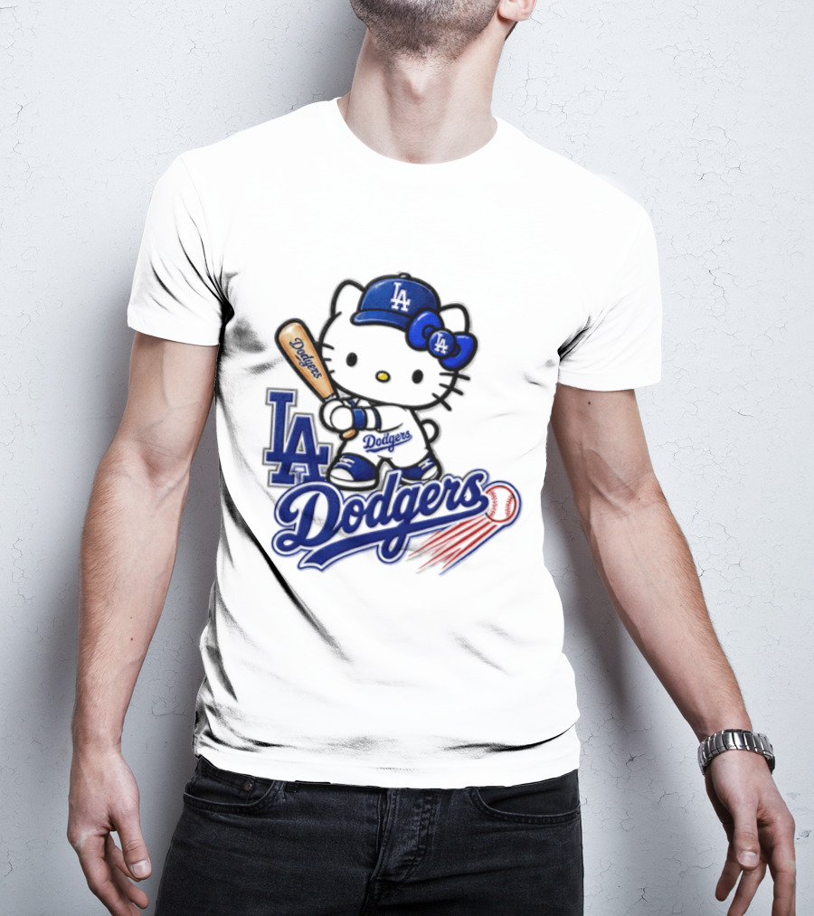Hello Kitty Los Angeles Dodgers 2026 MLB Baseball Collaboration T-Shirt