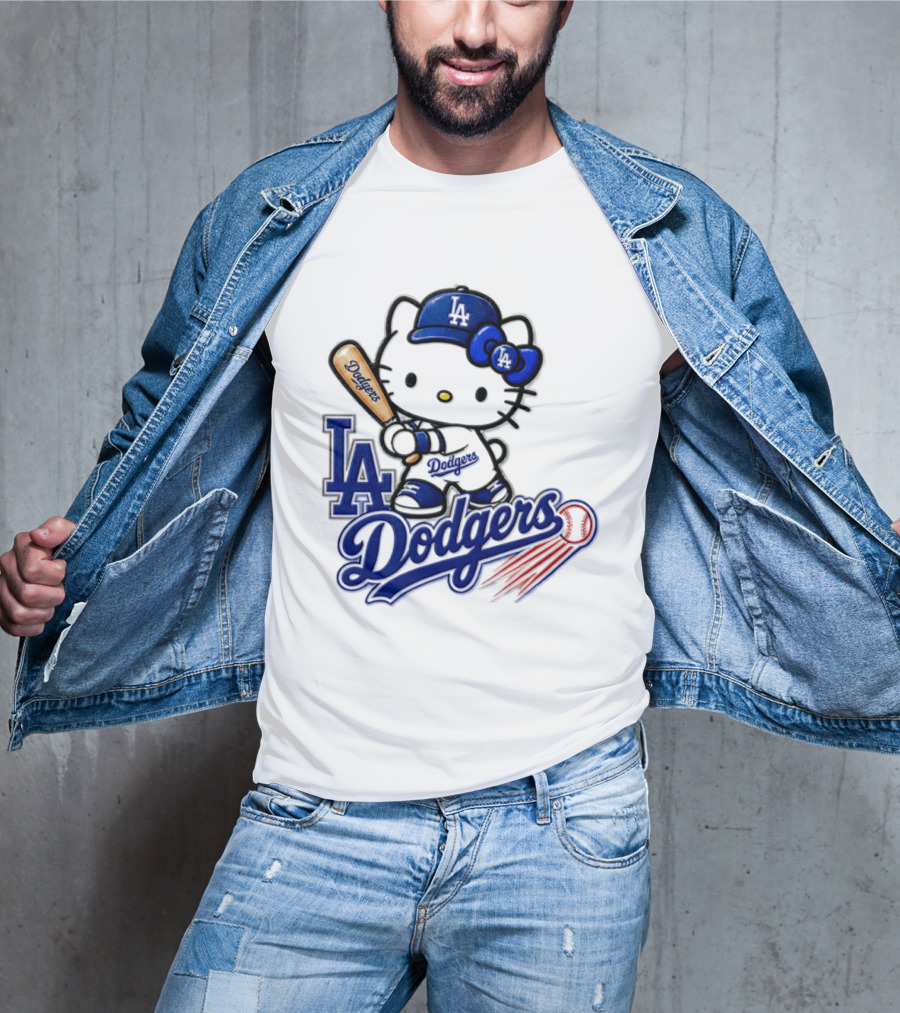 Hello Kitty Los Angeles Dodgers 2026 MLB Baseball Collaboration T-Shirt