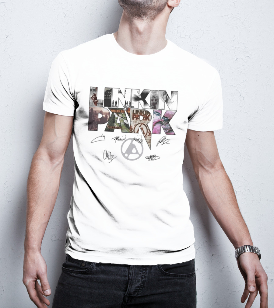Linkin Park Album Art Collage Signatures T-Shirt