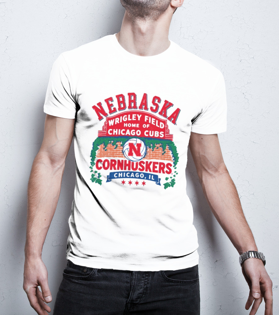 Nebraska Cornhuskers Volleyball Wrigley Field Home Of Chicago Cubs 2026 Chicago IL T-Shirt
