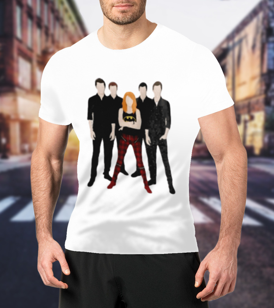 Vector Alternative Rock Band With Bat Symbol And Checkered Pants T-Shirt