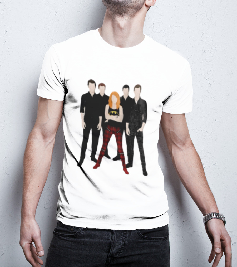 Vector Alternative Rock Band With Bat Symbol And Checkered Pants T-Shirt
