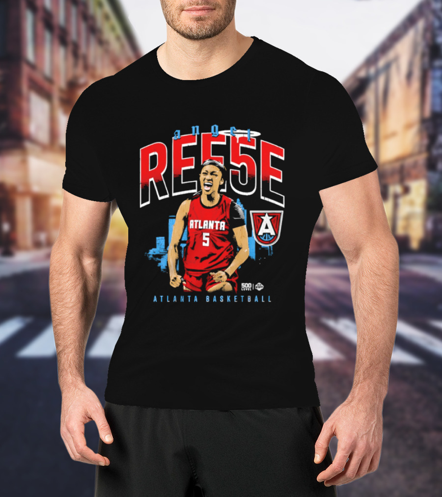Angel Reese Atlanta Basketball Number 5 Shouting T-Shirt
