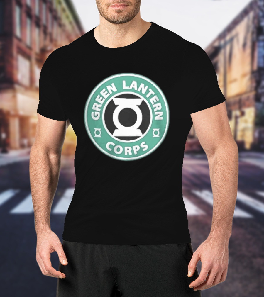 Green Lantern Corps Circular Coffee Power Ring T-Shirt