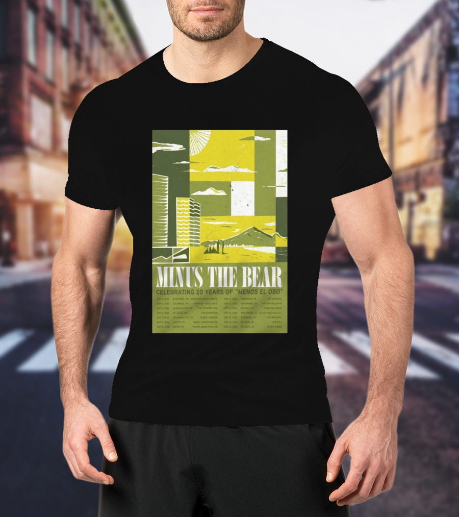 Minus The Bear Celebrating 20 Years Of Menos El Oso 2026 US Tour Dates T-Shirt