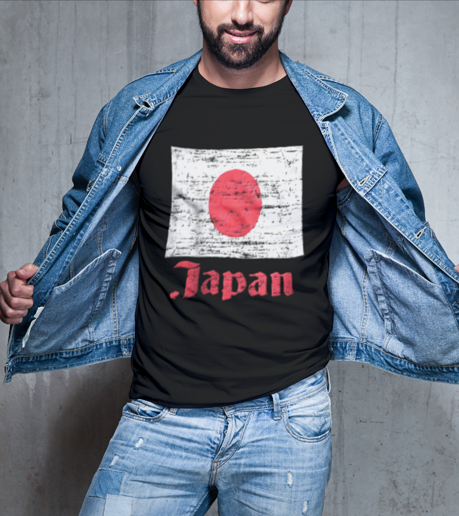 Japan Flag Distressed Style Red Dot Vintage Look T-Shirt