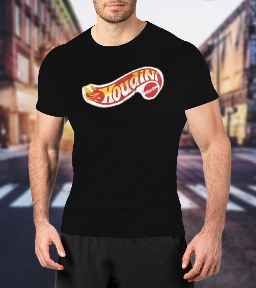 Melvins Houdini Red Yellow Flame Racing Toy Swoosh T-Shirt