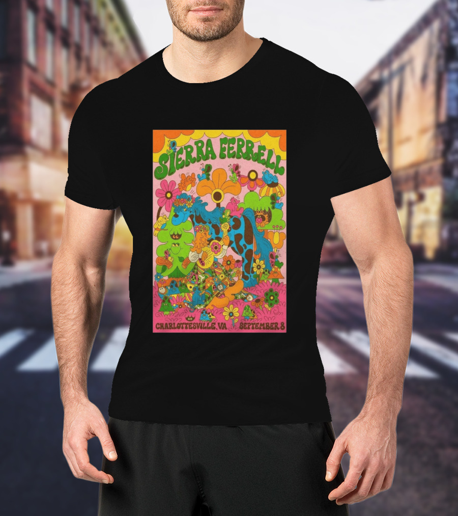 Sierra Ferrell Concert September 8 Charlottesville VA Psychedelic Floral T-Shirt