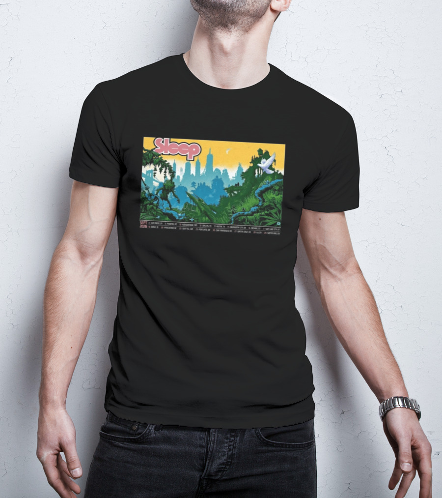 Sleep September 2026 Tour Dates Locations Skyline Jungle T-Shirt