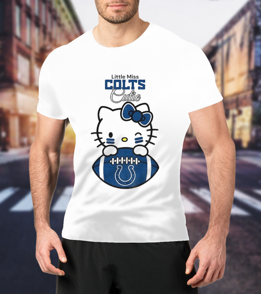 Little Miss Colts Cutie Hello Kitty Football T-Shirt