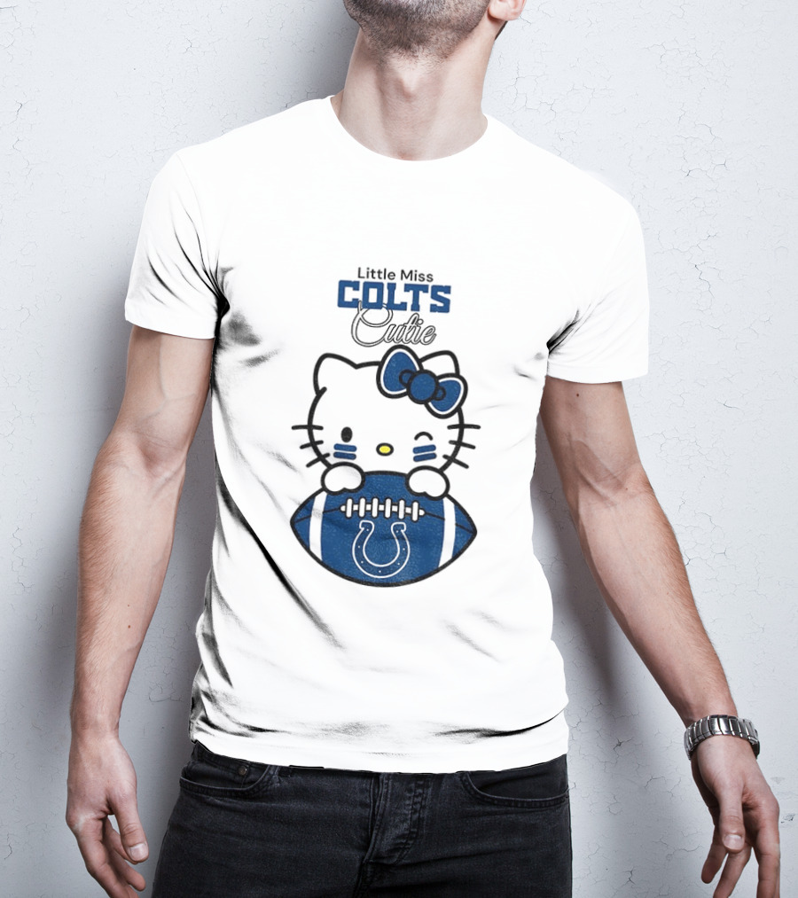Little Miss Colts Cutie Hello Kitty Football T-Shirt