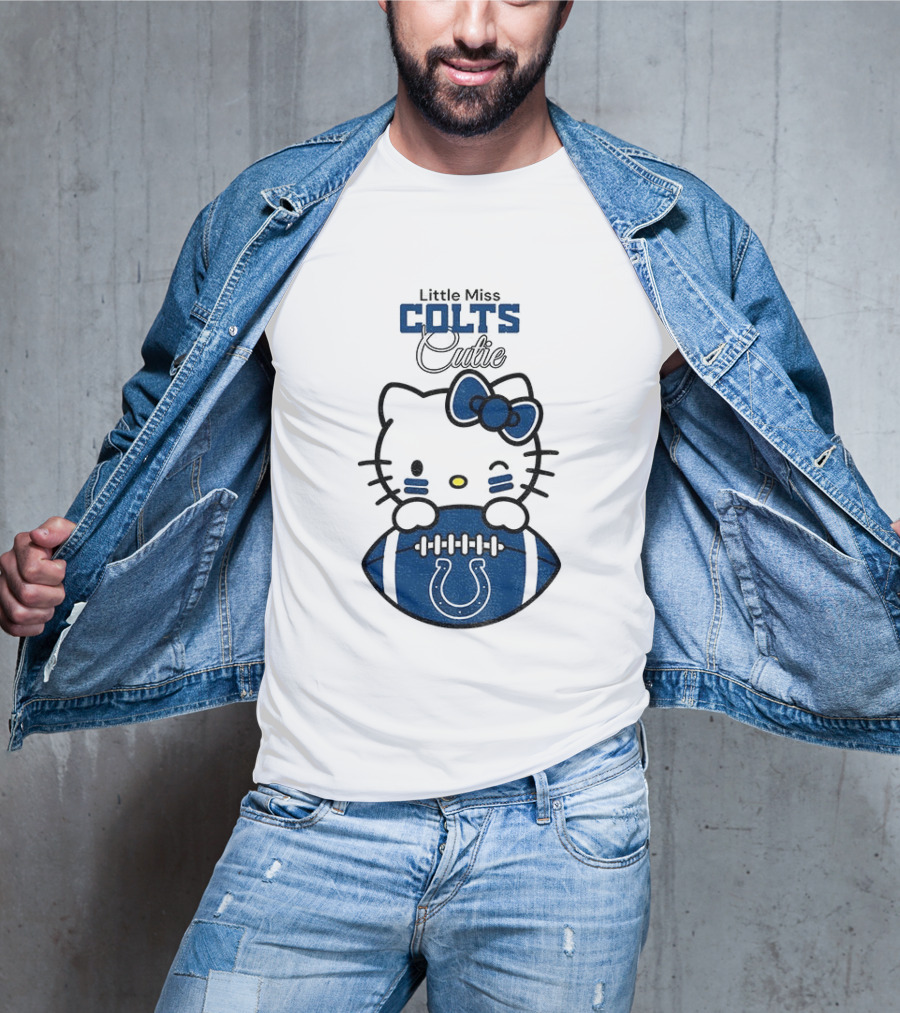 Little Miss Colts Cutie Hello Kitty Football T-Shirt