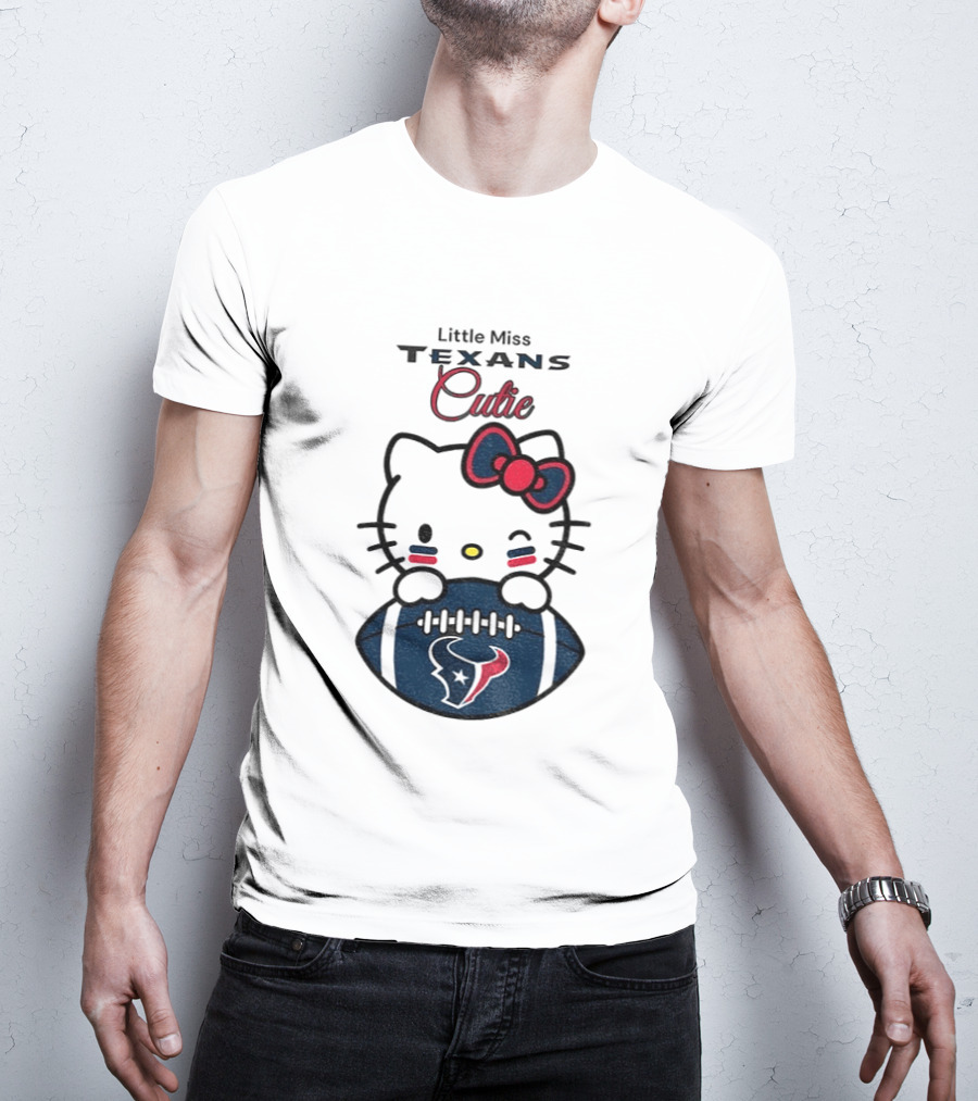 Little Miss Texans Cutie Hello Kitty Football T-Shirt