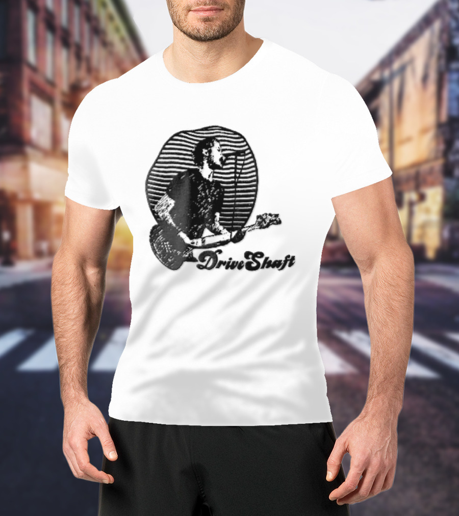 Drive Shaft Bassist Microphone Striped Halftone T-Shirt