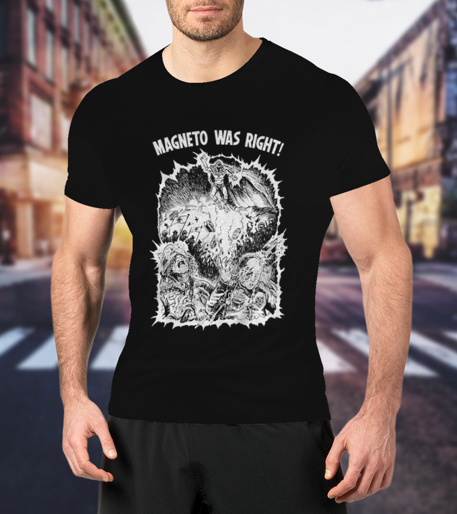 Magneto Was Right X Men Marvel Comic Hero Battle Scene T-Shirt