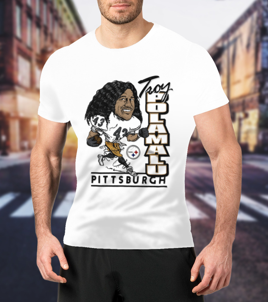 Troy Polamalu Pittsburgh Steelers 43 Caricature T-Shirt