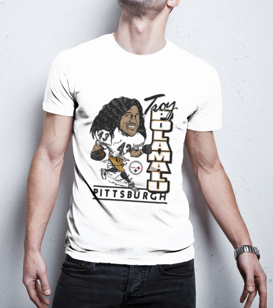 Troy Polamalu Pittsburgh Steelers 43 Caricature T-Shirt