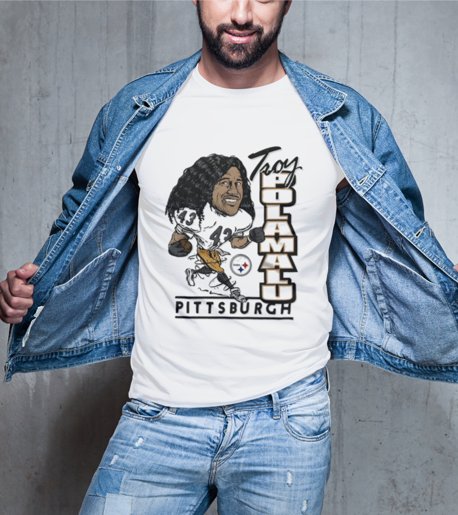 Troy Polamalu Pittsburgh Steelers 43 Caricature T-Shirt