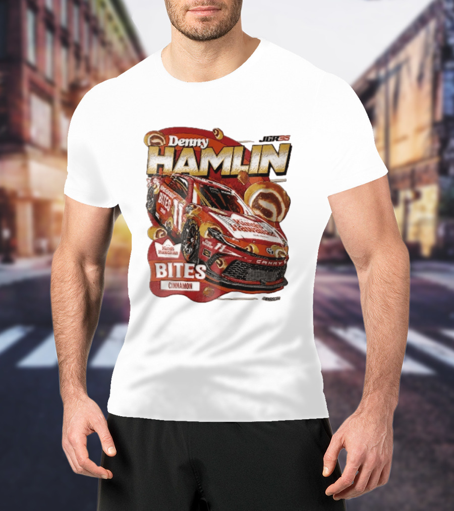 Denny Hamlin JGR 11 NASCAR King's Hawaiian Bites Cinnamon Red Camry Race Car T-Shirt