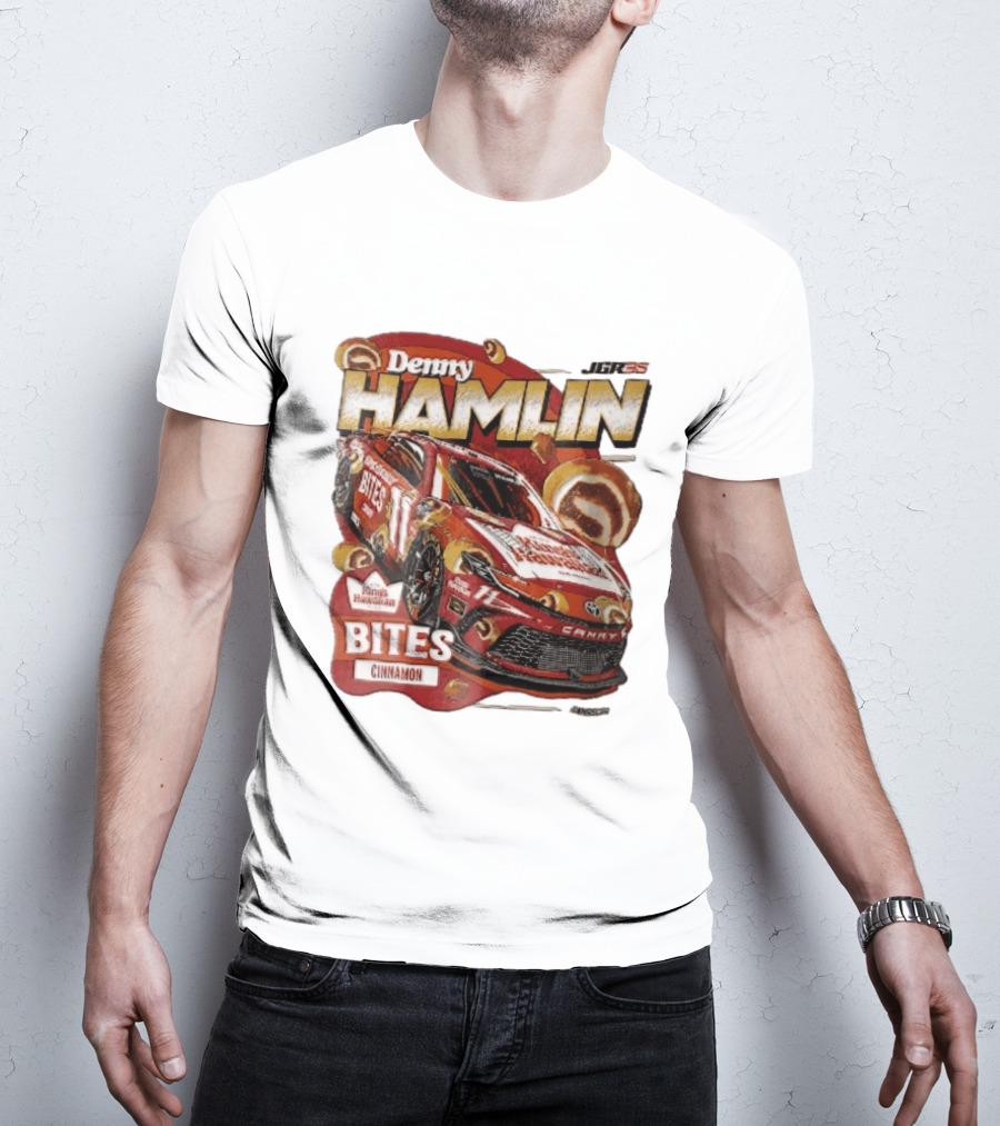 Denny Hamlin JGR 11 NASCAR King's Hawaiian Bites Cinnamon Red Camry Race Car T-Shirt