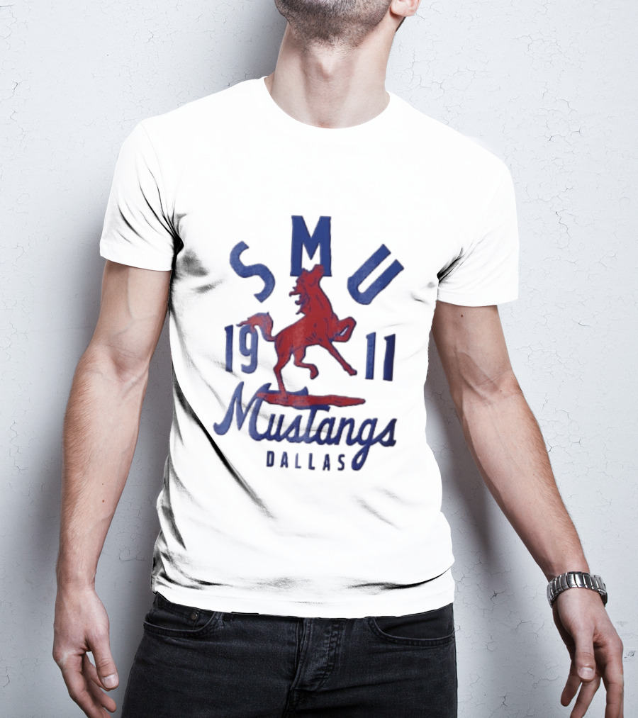 SMU Mustangs Dallas 1911 Red Rearing Horse T-Shirt