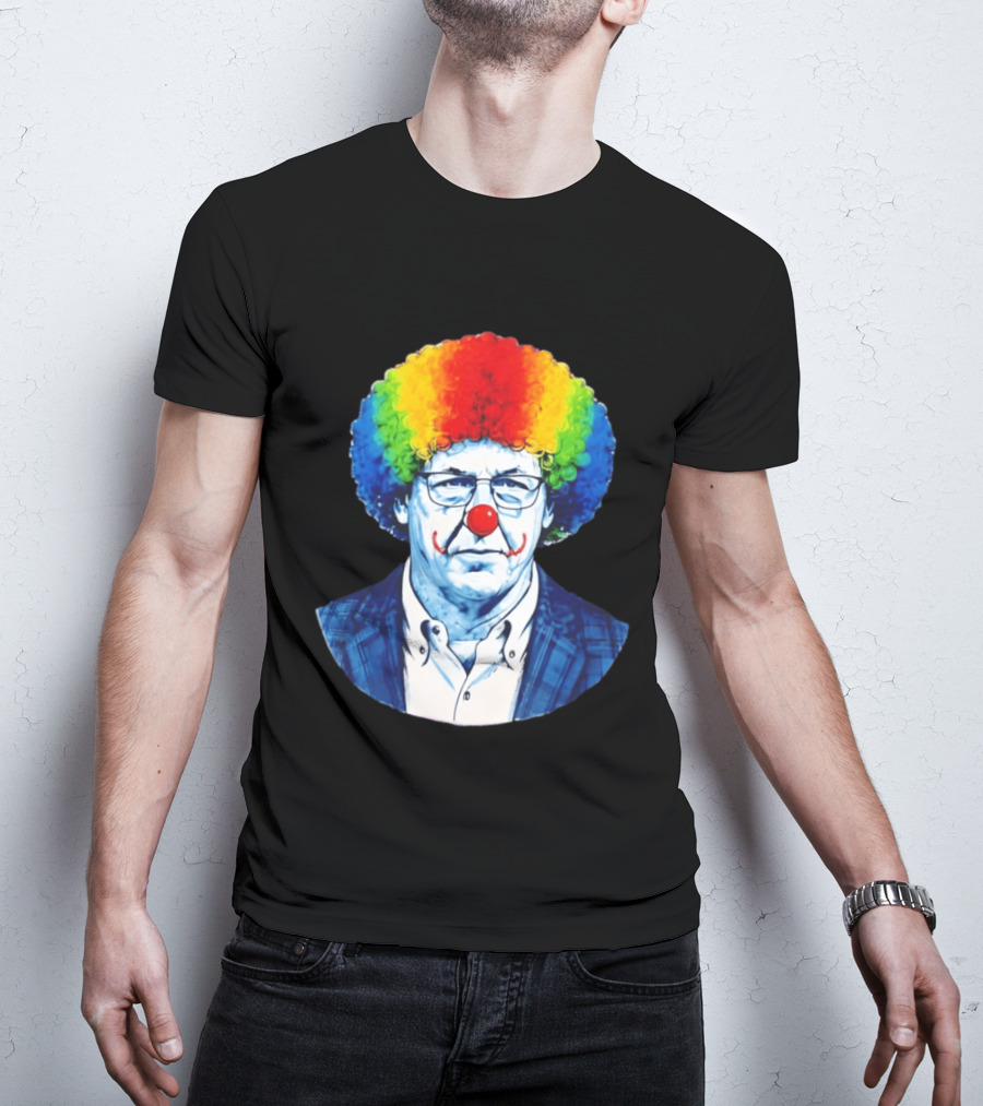 LSU Tigers Football Coach Brian Kelly Clown Red Nose Rainbow Wig T-Shirt