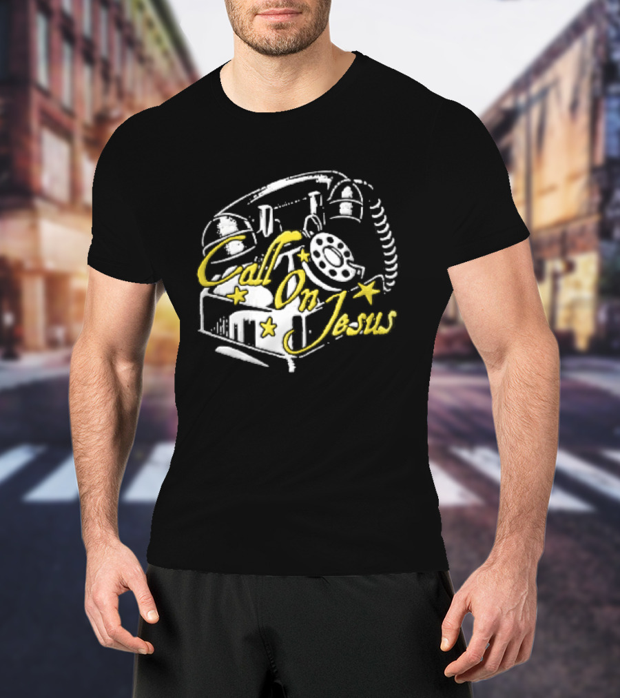Call On Jesus Rotary Telephone Yellow Stars T-Shirt