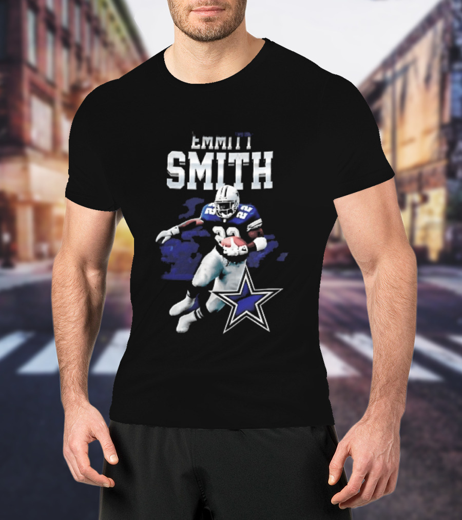 Dallas Cowboys Emmitt Smith 22 Running Player Football Star T-Shirt