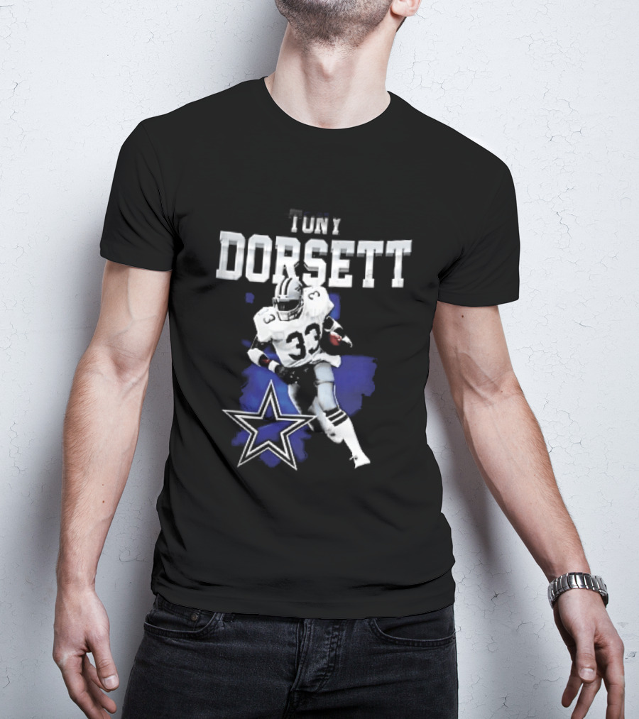 Dallas Cowboys Tony Dorsett Star 33 Paint Effect T-Shirt
