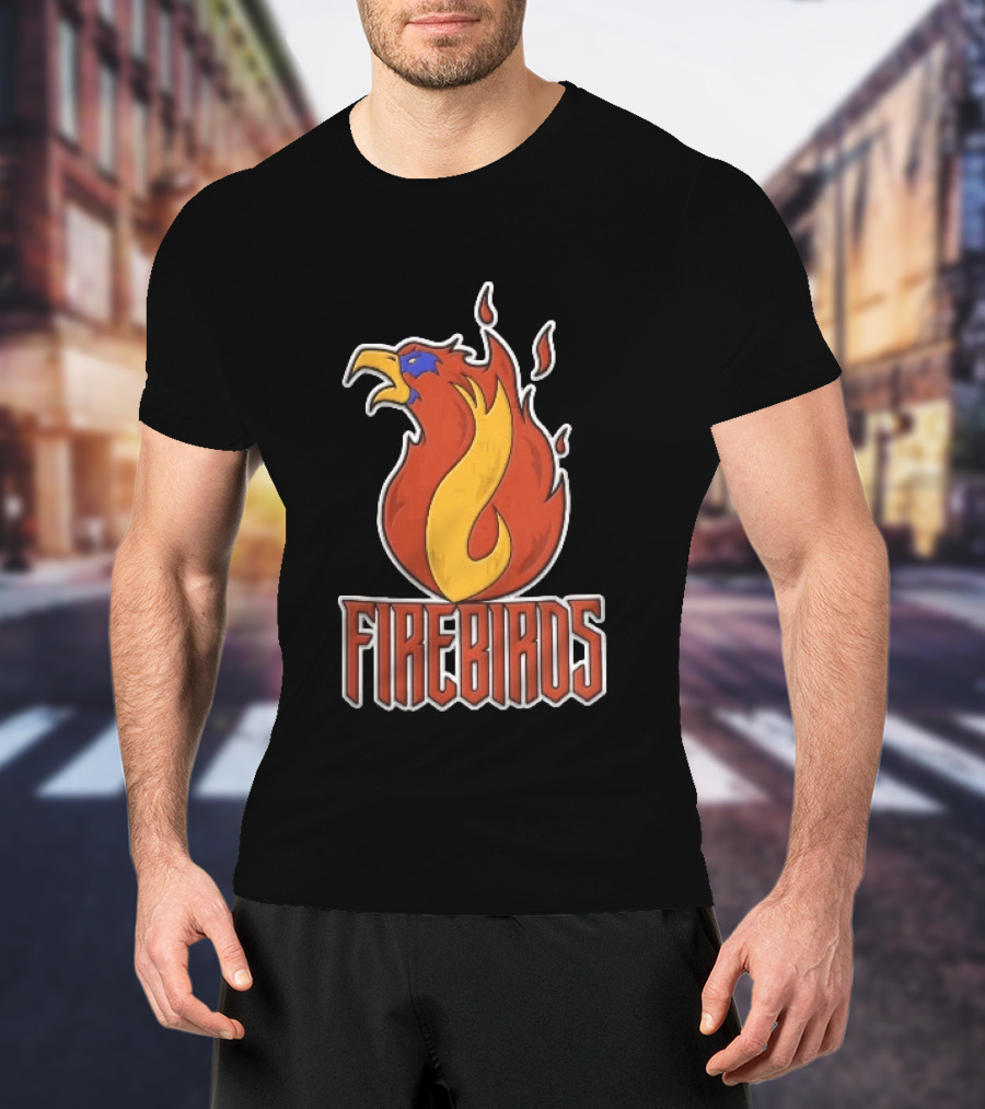 Firebirds Flaming Phoenix Head Flame Cartoon T-Shirt