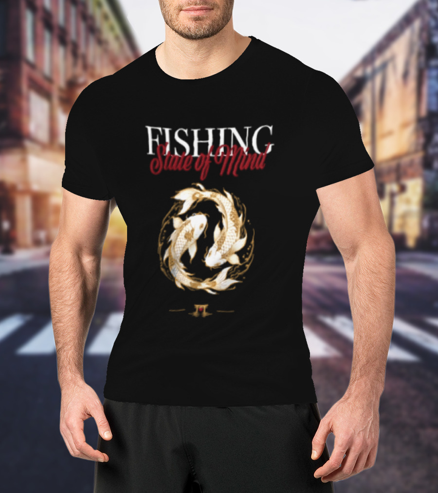 Fishing State Of Mind Koi Fish Yin Yang T-Shirt