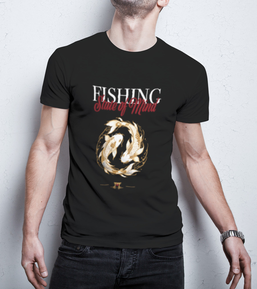 Fishing State Of Mind Koi Fish Yin Yang T-Shirt