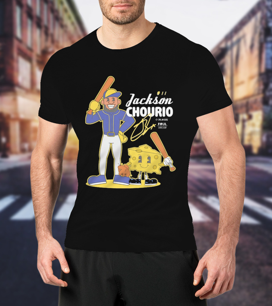 Jackson Chourio Milwaukee Brewers Player Cartoon Cheese T-Shirt