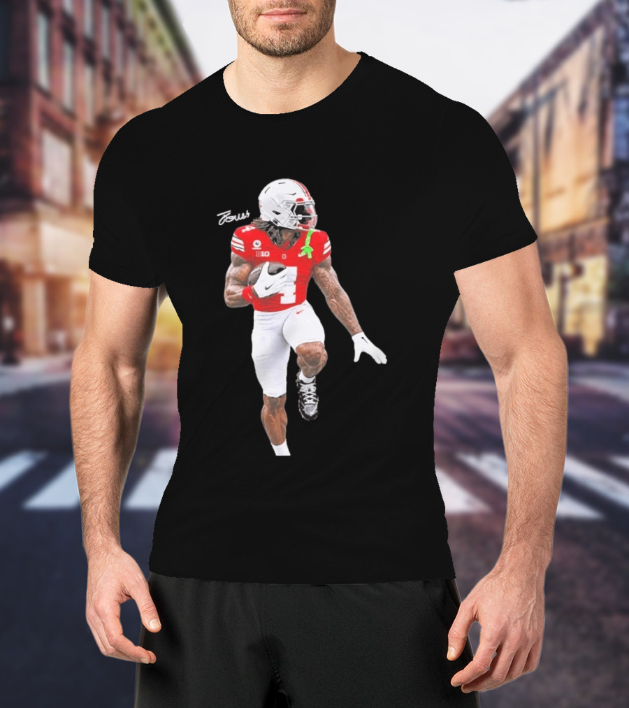 Jeremiah Smith Ohio State Heisman Candidate Football Player Jersey Four T-Shirt