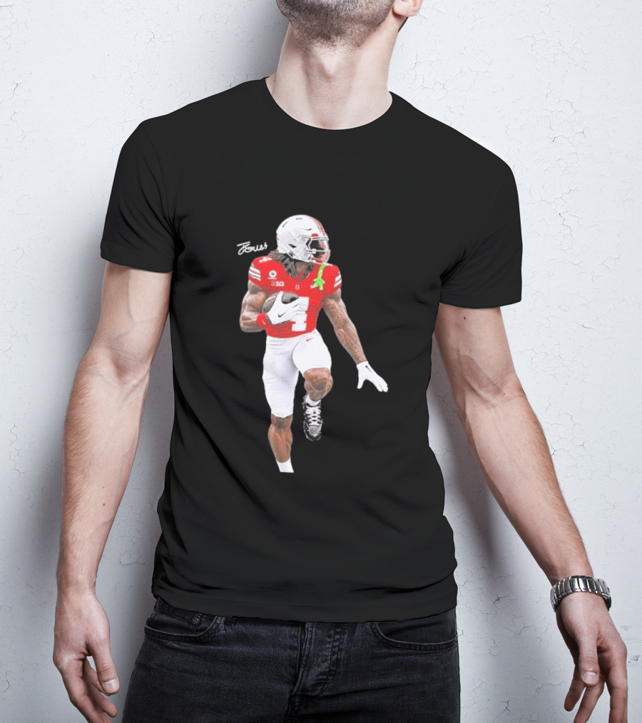 Jeremiah Smith Ohio State Heisman Candidate Football Player Jersey Four T-Shirt