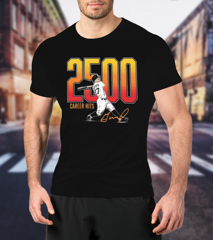 2500 Career Hits Houston Astros Baseball Jose Altuve Historic T-Shirt